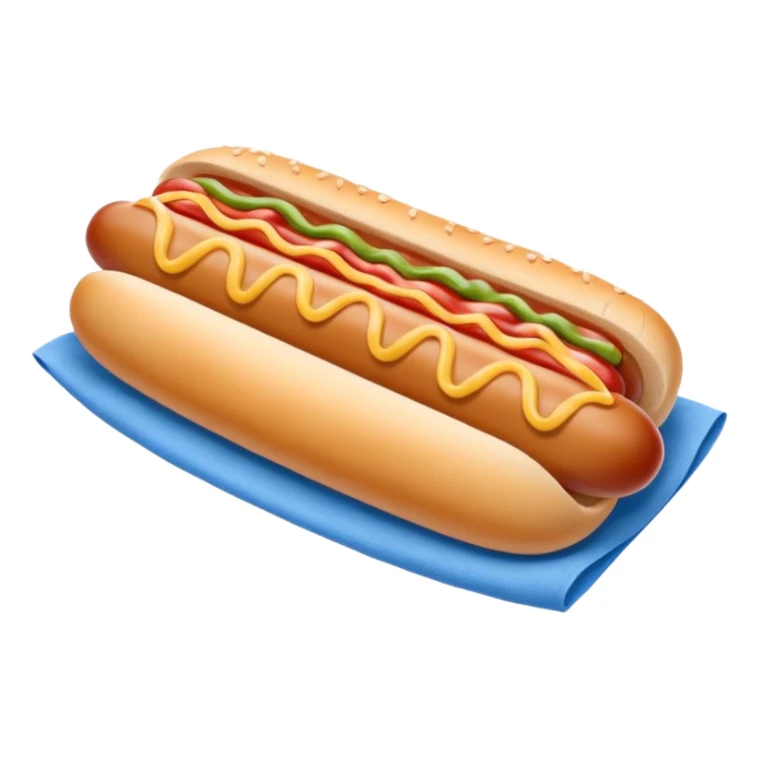hotdog with napkin blue (#00A3E0) and red (#F9423A) sticker