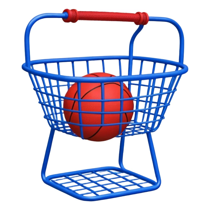 basket stand with ball (#00A3E0) and red (#F9423A) sticker