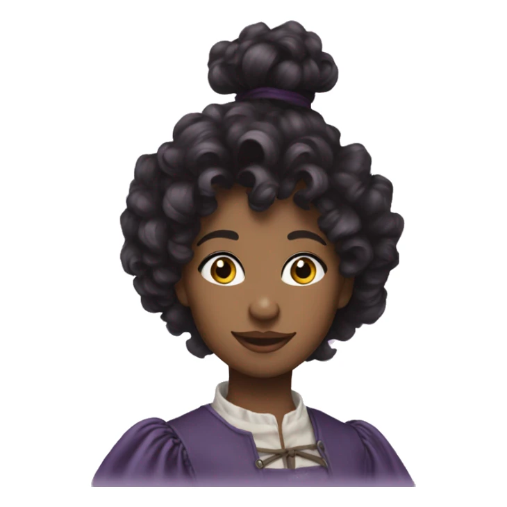 Three musketeers dark black women lilac curly hair sticker