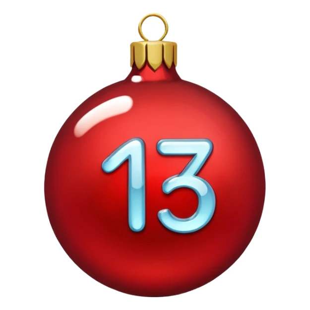 the numbers "1637" as a christmas ornament sticker