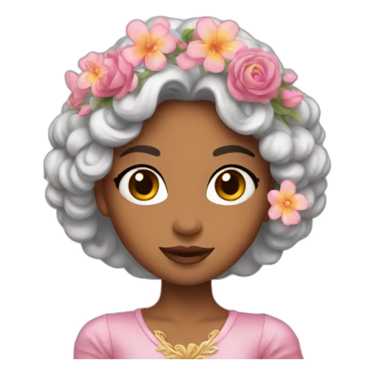 princess with flowers sticker
