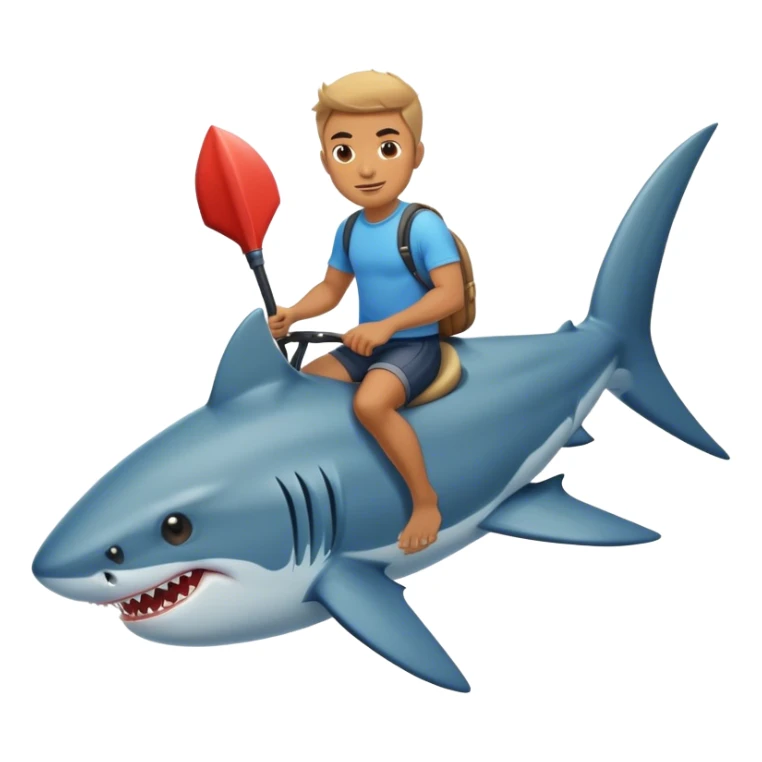 Homme qui chevauche un requin  sticker