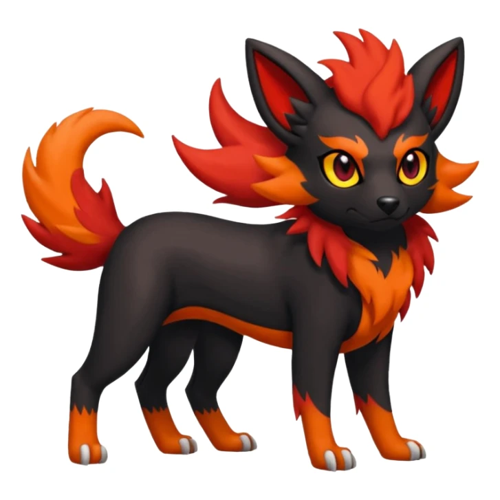 Zorua-Houndoom-Houndour-Litten-Fakémon-hybrid-creature (full body)  sticker