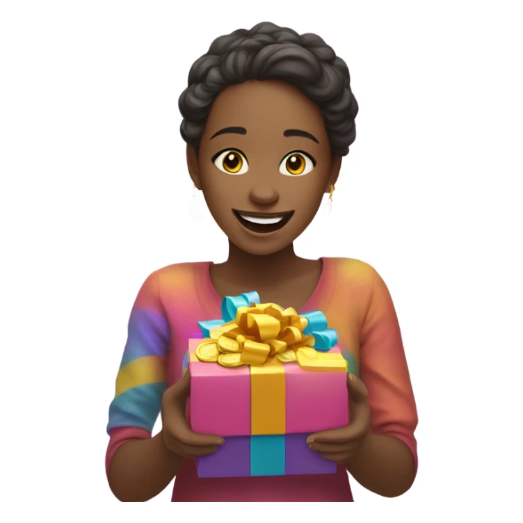 girl with gift and she get more coins sticker