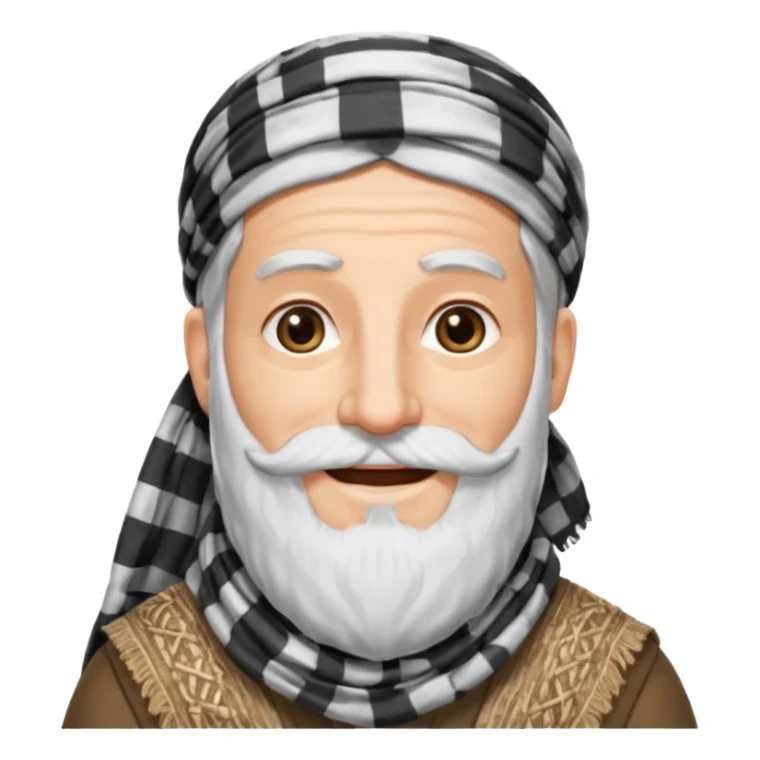 abraham from the bible, long white beard, with keffiyeh sticker