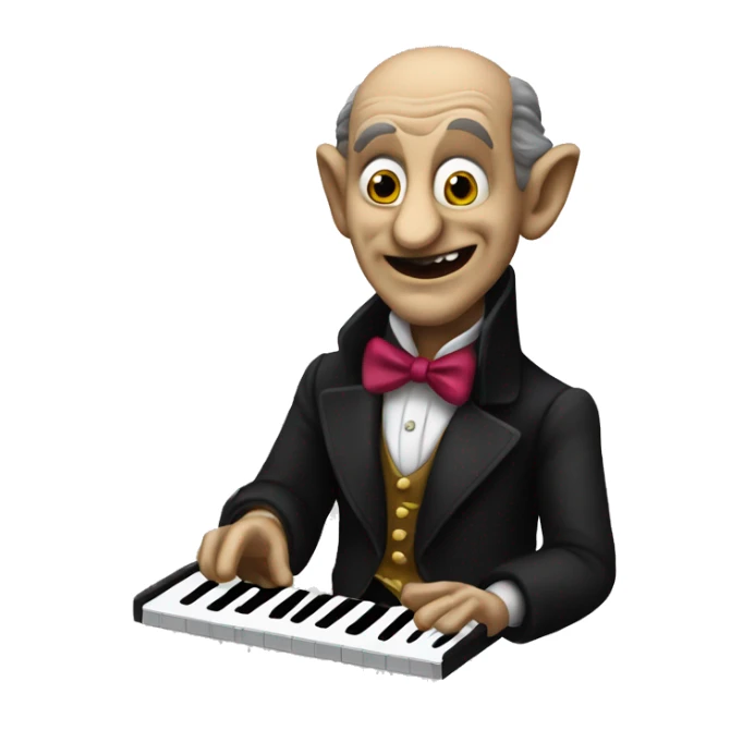 Count von count playing piano, iOS emoji stye art sticker