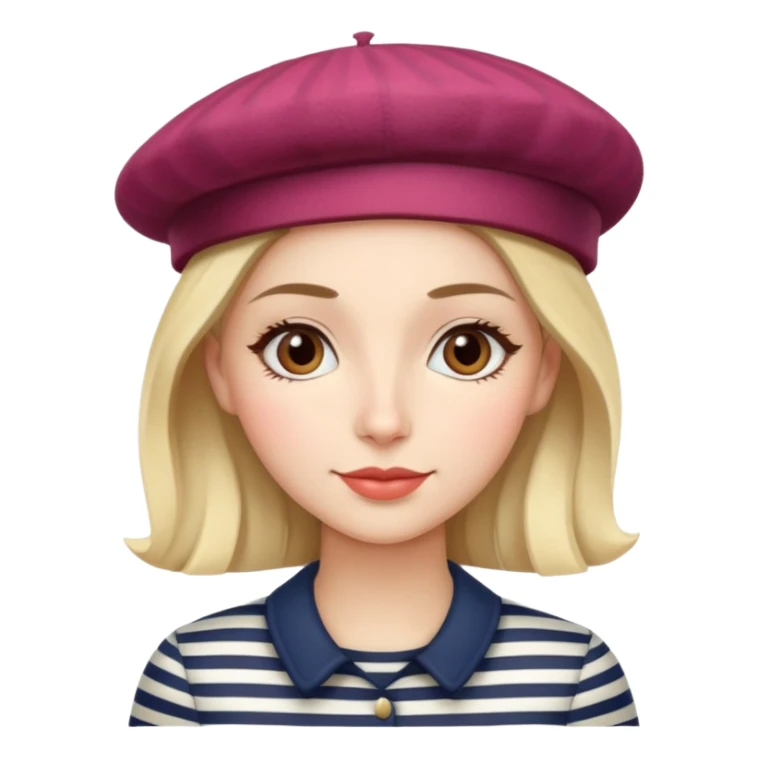 Parisian woman with beret and striped shirt sticker