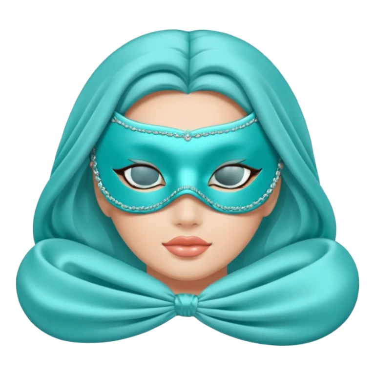 Sleeping mask of Tiffany color sticker