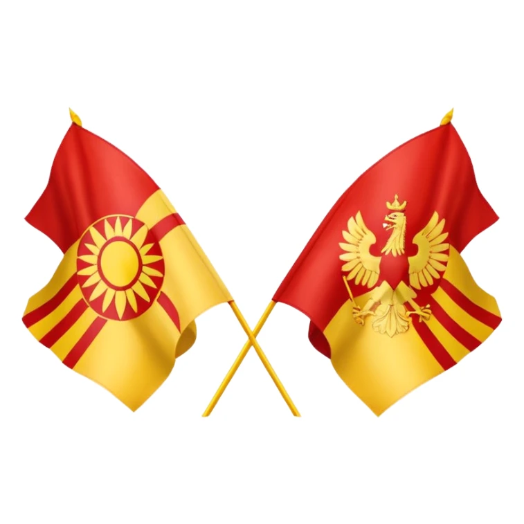 combine half the macedonian flag with half the polish flag so there is an even amount of each in the one flag. keep the colours of the flags the same do not merge them. just cut half of each and put them together sticker