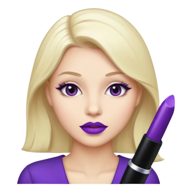 woman with purple colored lips sticker
