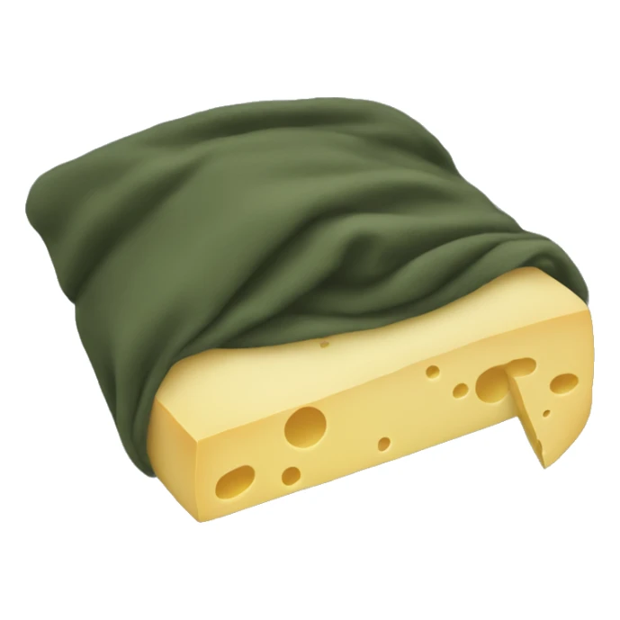 sleeping emoji as cheese / and the blanket is dark green sticker