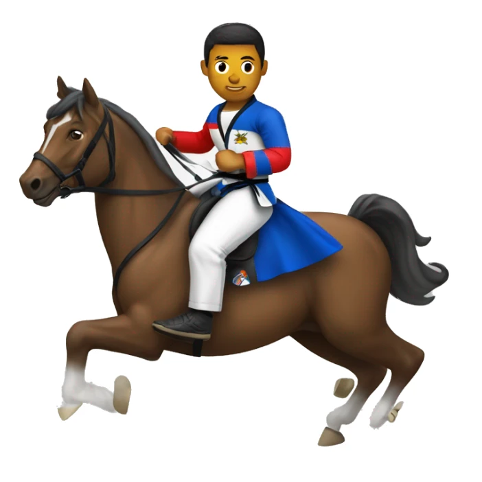 Venezuelan jiu jitsu champion riding a horse sticker