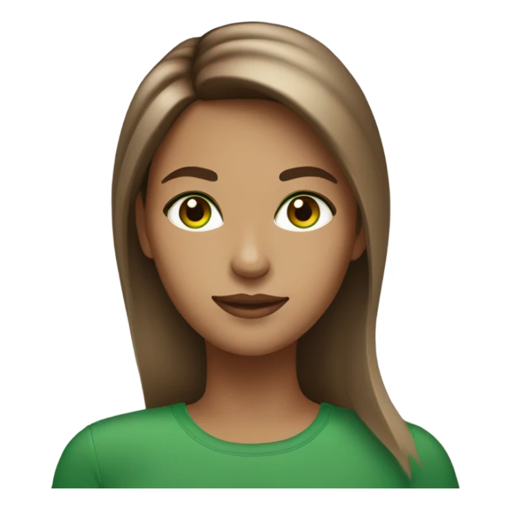 Woman with brown ombre hair and green eyes sticker