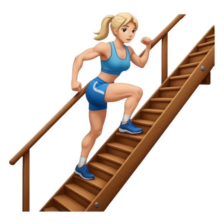 woman climbing stairs sticker
