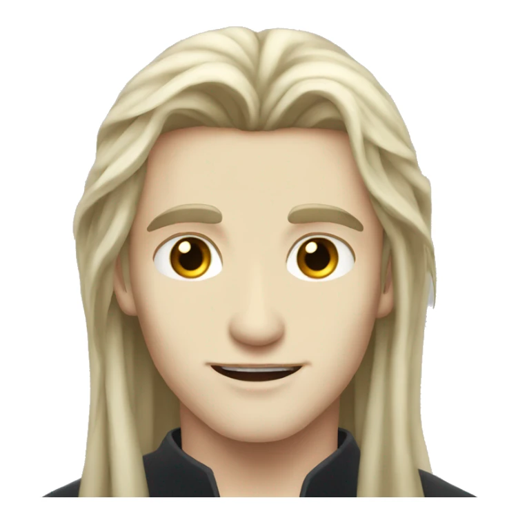 Long hair pale vampire male young handsome neutral face sticker