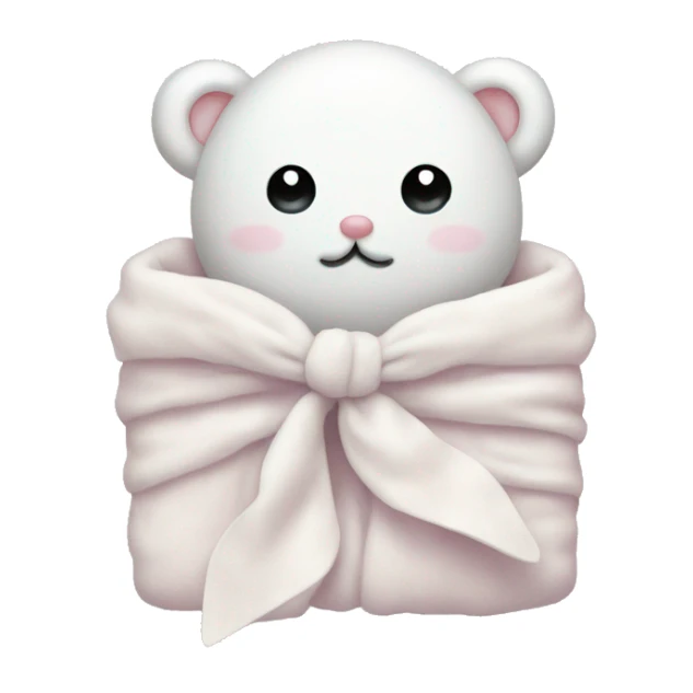 cute pastel white blanket with white bow sticker