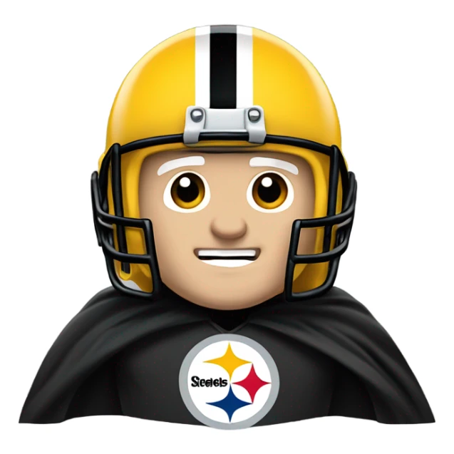 Terry Bradshaw Pittsburgh Steelers player in helmet and uniform with black cape. sticker
