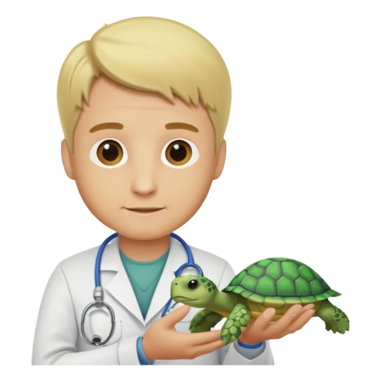 blonde man veterinarian with baby turtle sticker