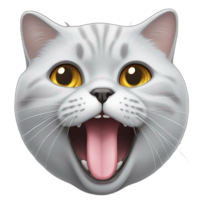 British shorthair face sticks out tongue sticker