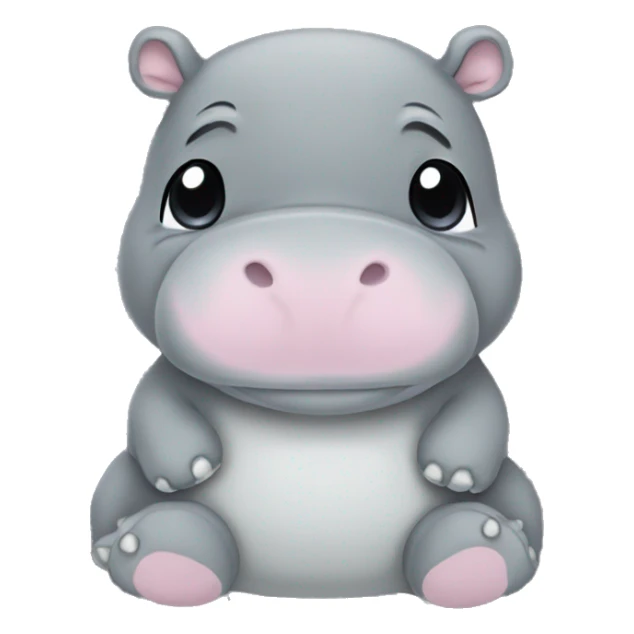 all gray baby hippo plush sticker