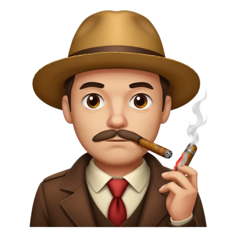 a suspicious person smoking a cigar sticker