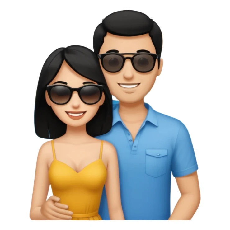 A white woman and man on their honeymoon (black hair) sticker