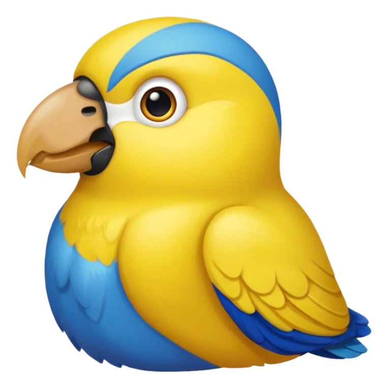 Pappagallo giallo e blu con il giallo sul petto le ali e la coda blu e la fronte poco poco verde sticker