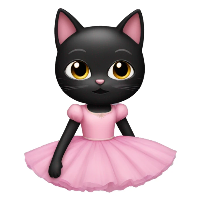 black cat in pink ballerina dress sticker