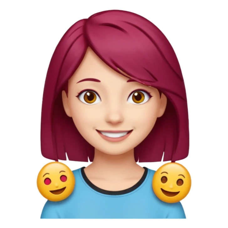Maroon hair girl emojis sticker