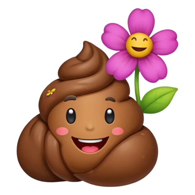 a little poop, who give a little flower sticker