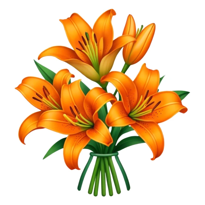 An orange Lilly flower bouquet sticker