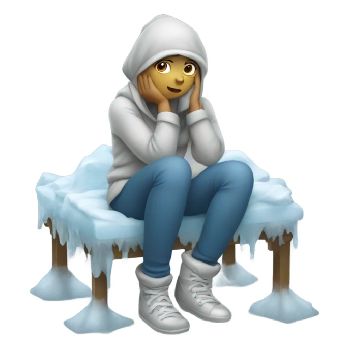 Girl with frozen toes sticker