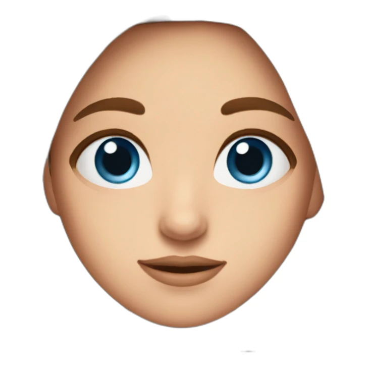 girl with immense blue eyes and brown hair sticker