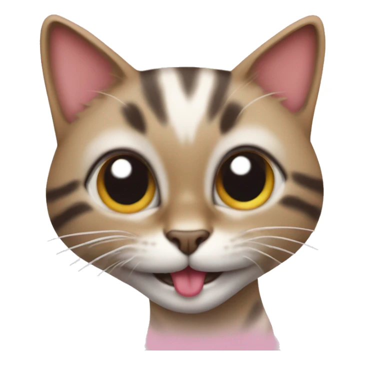 playful cat sticking out tongue sticker