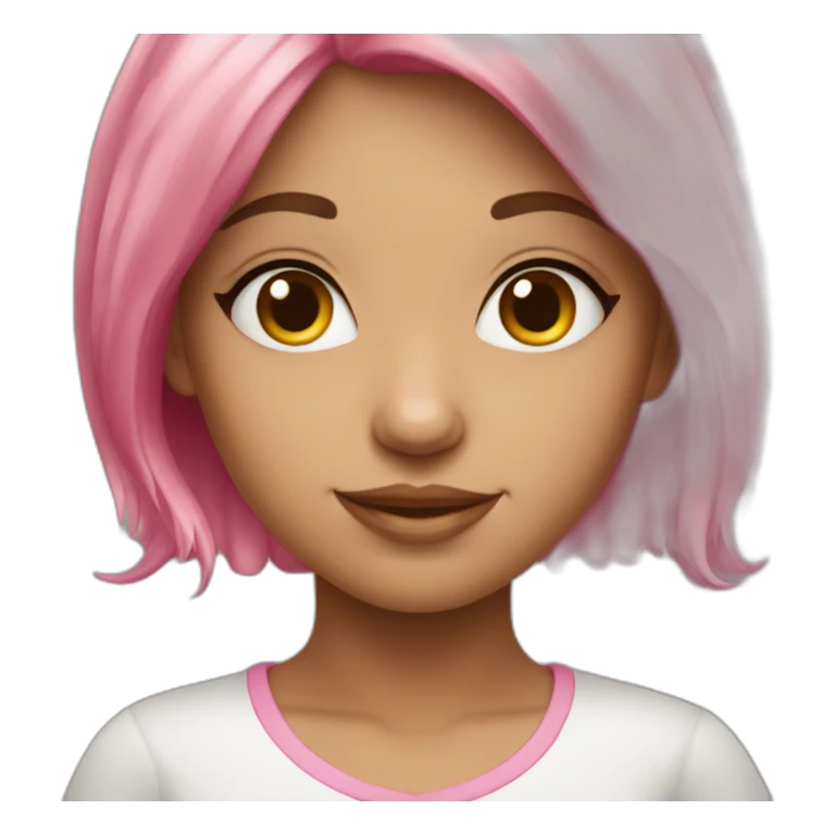 Cute white Brazilian girl with pink hair sticker
