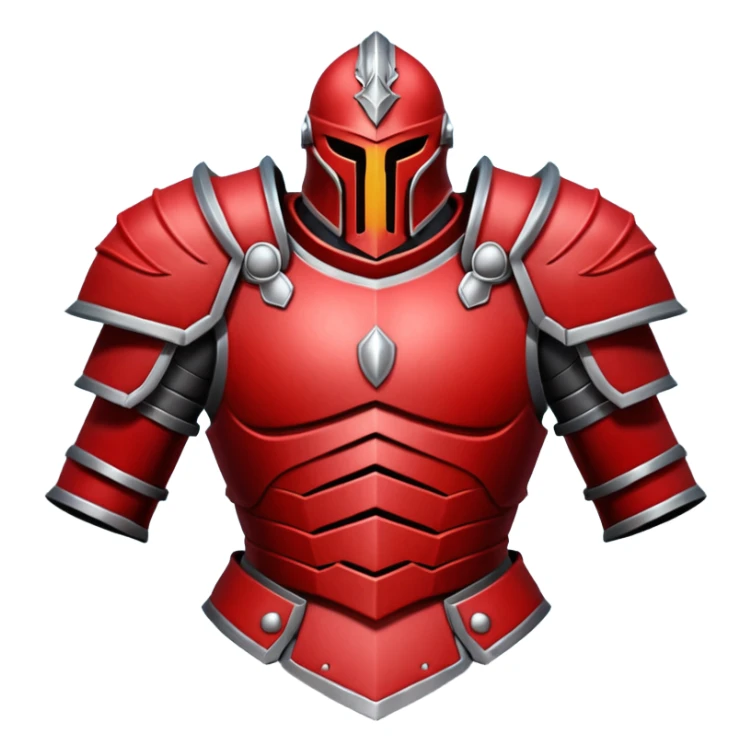 Ares war armor object icon, heavy Greek battle armor, dark steel and crimson red theme, massive shoulder armor, sharp edges, glowing red runes, intimidating design, 3D cartoon, mobile game icon style, centered, clean background, no text, no watermark

 sticker