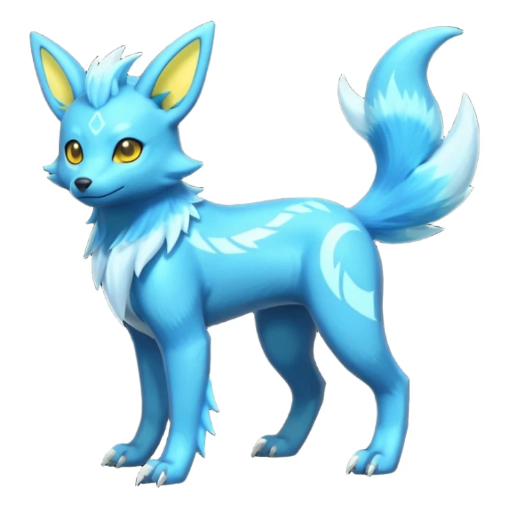 Manectric-Electrike-Amaura-Umbreon-Draco-Fakémon-hybrid-creature (full body), 4 legs sticker