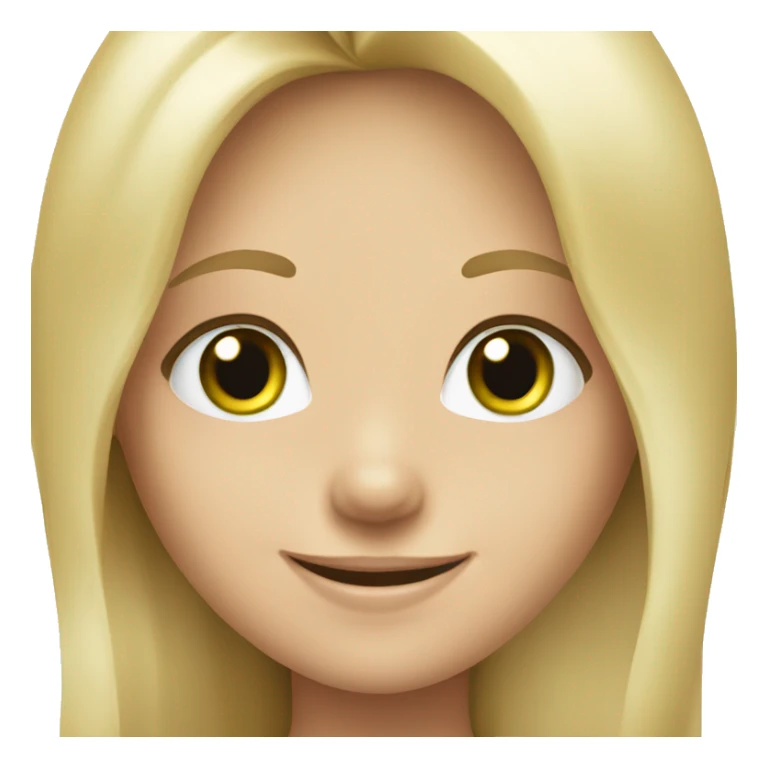 girl, blond long hair, green eyes, smile with white teeth sticker