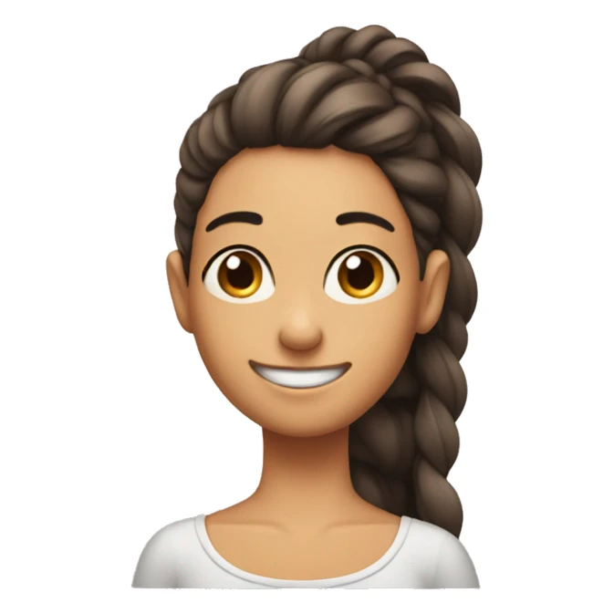 Girl smirking while putting hair behind ear sticker