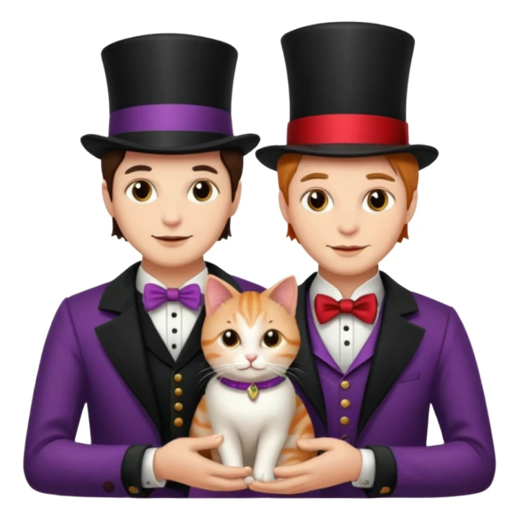 magician couple and their pet cat sticker