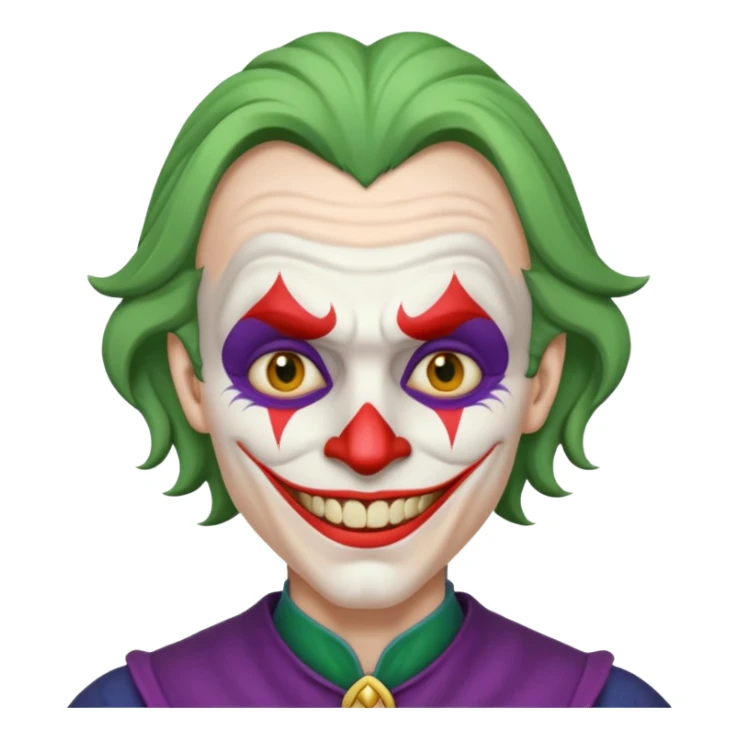 crazy colorful human jolly joker from poker, medieval era sticker