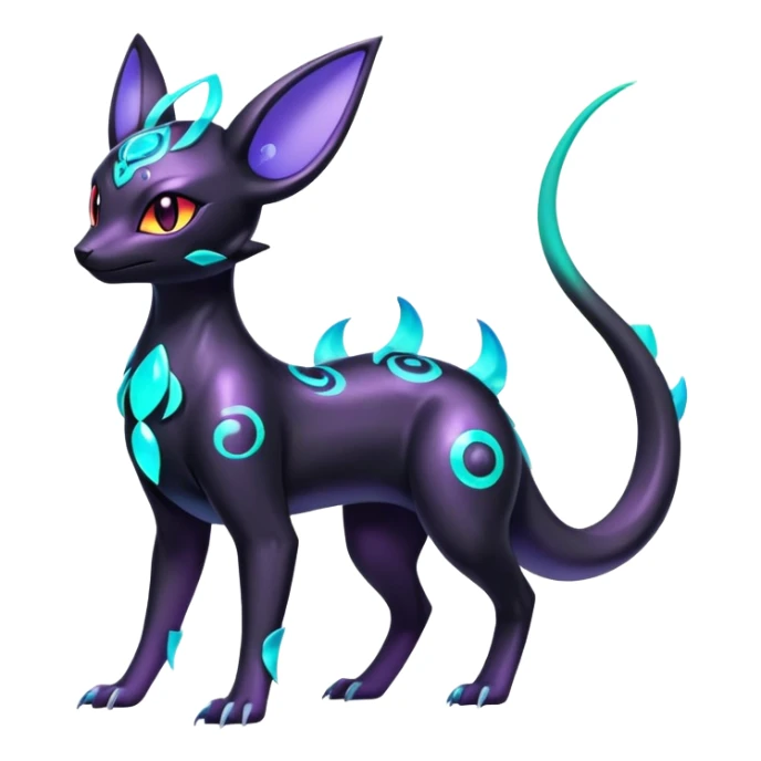 Shiny Ethereal Celestial Futuristic Divine Salandit-Umbreon-Espeon-Hybrid (Full body) sticker