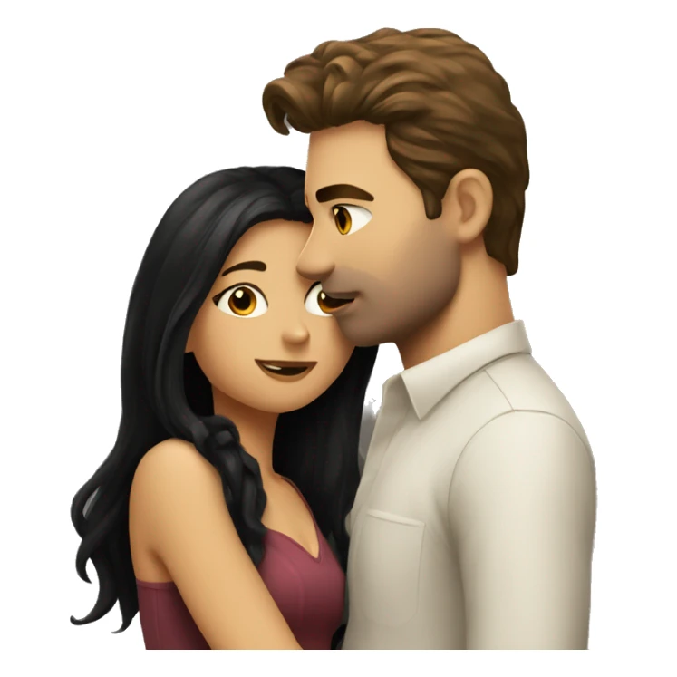 fair haired man kissing dark haired girl sticker