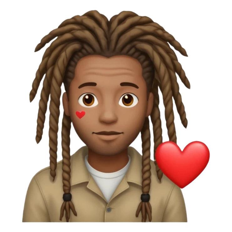 black man w dreads and hearts around him  sticker