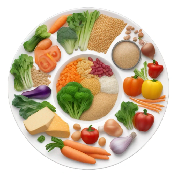 A large plate of healthy food sticker