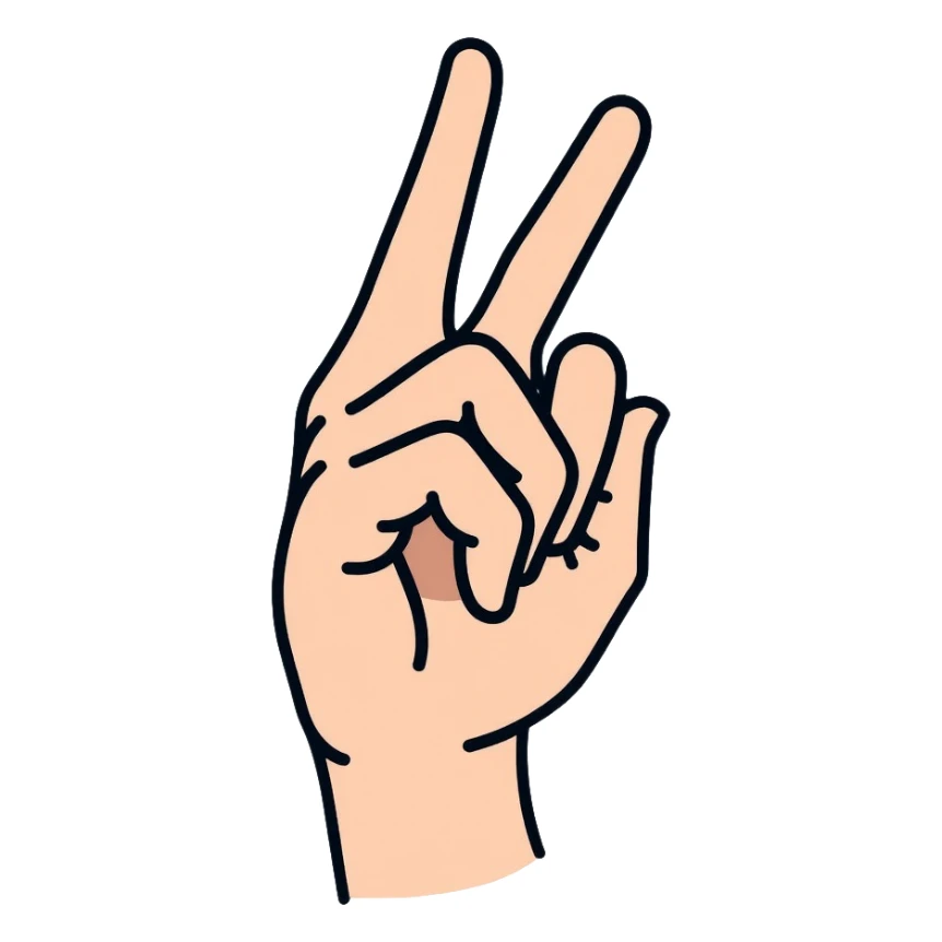 Korean finger heart gesture, hand making heart shape with thumb and index finger sticker