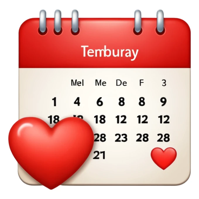 14 de febrero en calendario sticker