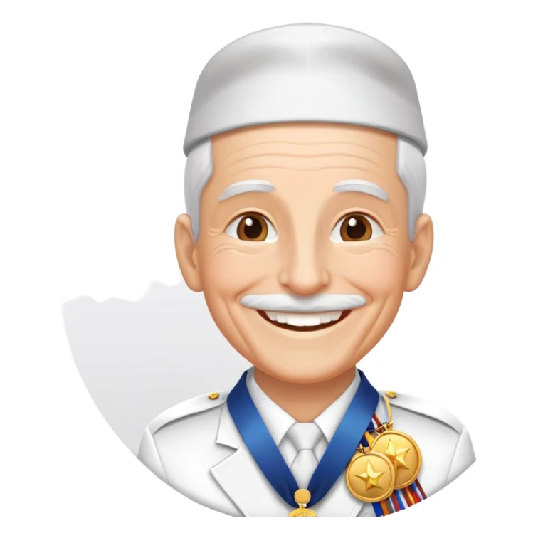 Veteran with medals, smiling, festive atmosphere May 9 sticker