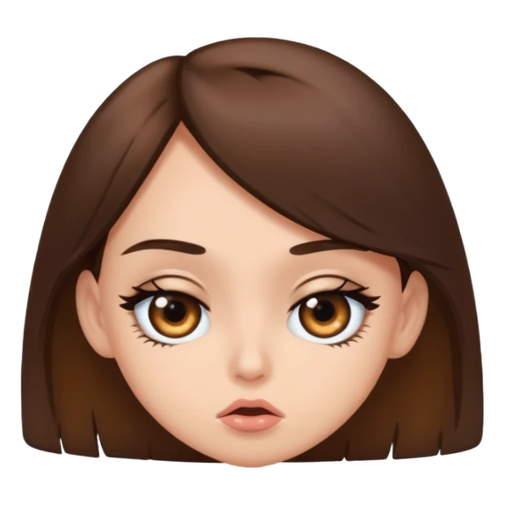 Baddie girl eye rolling at someone make sure they eye is twitching with brunette hair  sticker