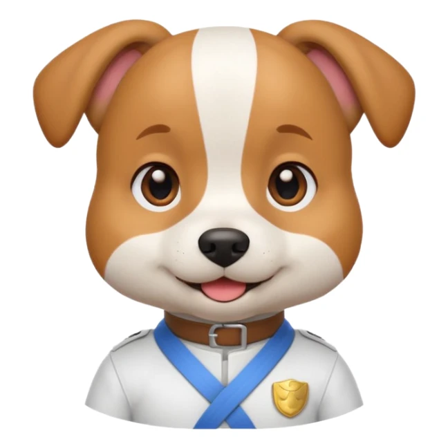 cute dog doing karate portrait, head and shoulders only, wearing white gi uniform, colored belt visible, confident smile, 3D cartoon, mobile game icon style, clean background, no text, no watermark
 sticker